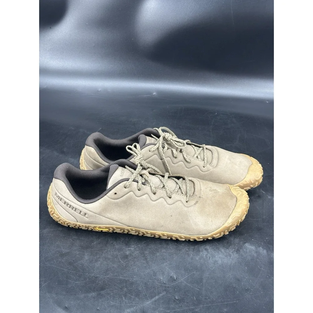 Merrell Vapor Glove 6 LTR‎ Trail Leather Barefoot Olive Green w Gum M's Sz 14